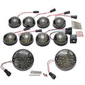 Kit 12 Phares LED Fumés Pour Land Rover Defender 1990-2016 - Feux Avant, Arrière, Clignotants, Antibrouillard - Certifié E - 12